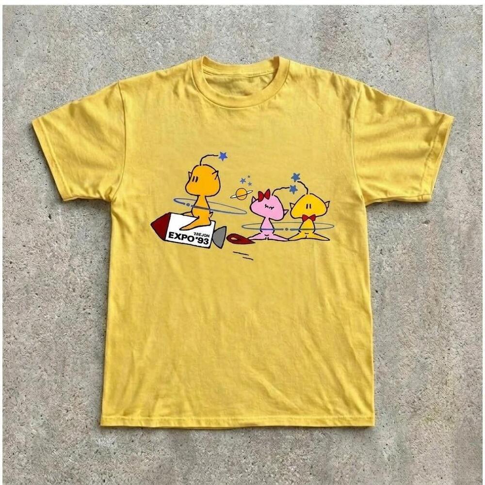 Yellow Expo _93 T-Shirt With Cartoon Characters